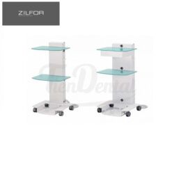 Carrito móvil cirugía 2 estantes de vidrio Zilfor