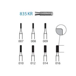 835KR.314 Fresa Diamante Turbina 5 Uds