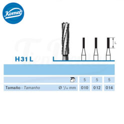 H31L.314 Fresa Carburo Tungsteno Cilíndrica Larga 5 uds