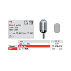 Fresa de acero para Resinas y Escayolas 72.104.070