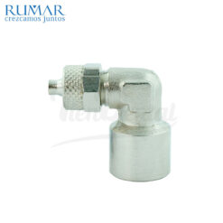 Racor codo fijo, hembra 1/4″ x 8 mm 1 Ud