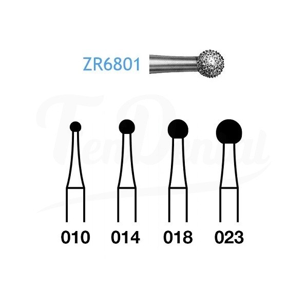 ZR6801.314 Fresa Turbina Diamante para Circonio Komet 5 Uds