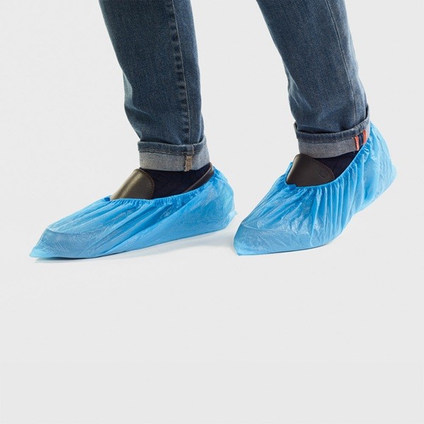 Cubrezapatos impermeable azul 100 uds