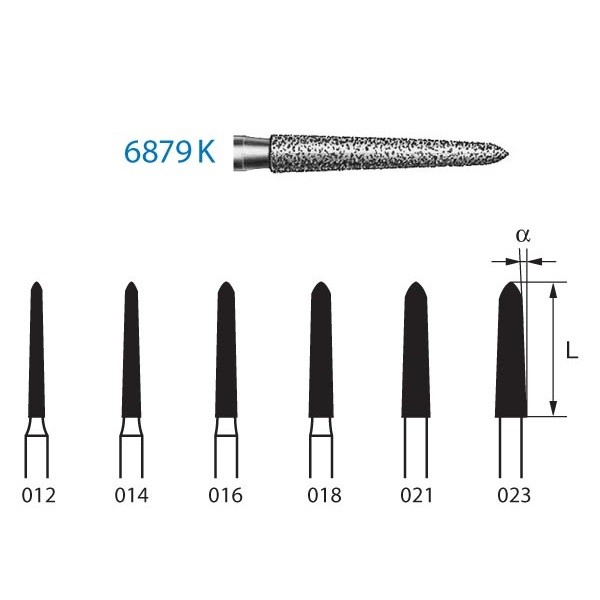 6879K.314 Fresa Diamante Turbina 5 Uds