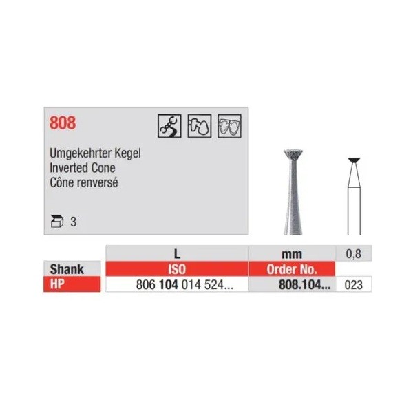 Fresa Diamante Cono Invertido 808.104.023 edenta 1 Ud