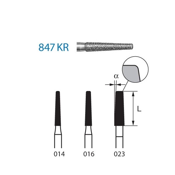 847KR.314 Fresa Diamante Turbina 5 Uds