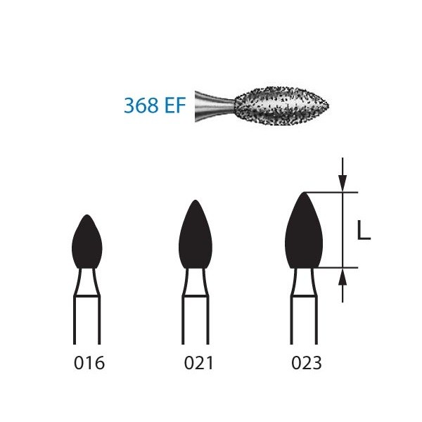 368EF.314 Fresa Diamante Turbina 5 Uds