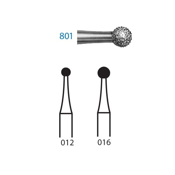 801.315 Fresa Diamante Turbina Bola Tallo Largo 5 Uds