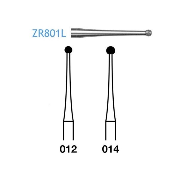 ZR801L.314 Fresa Turbina Diamante para Circonio Komet 5 Uds