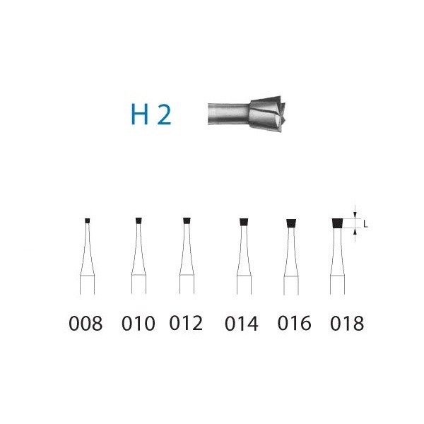 Fresa Contra Ángulo H2 Carburo Tungsteno Cono Invertido Komet 5 Uds
