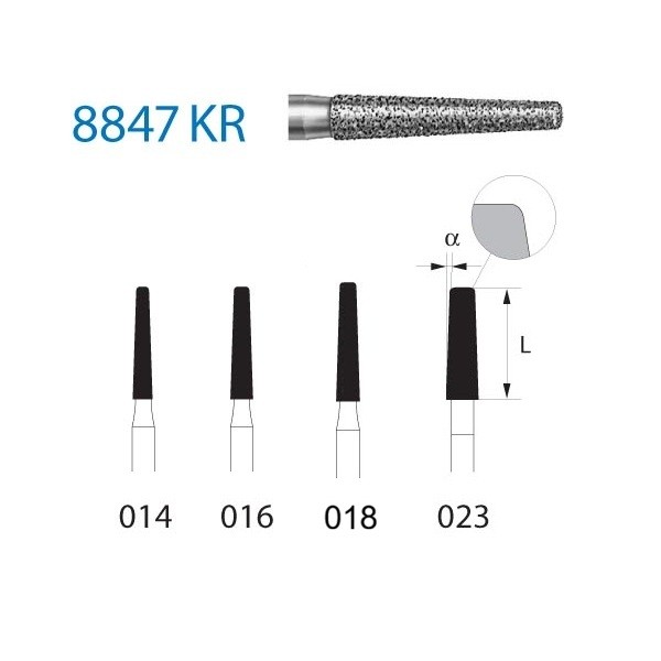 8847KR.314 Fresa Diamante Turbina 5 Uds