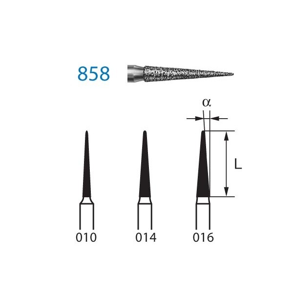 858.314 Fresa Turbina Diamante Lanza 5 Uds