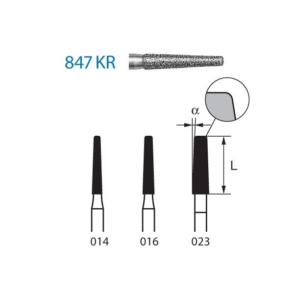 847KR.314 Fresa Diamante Turbina 5 Uds
