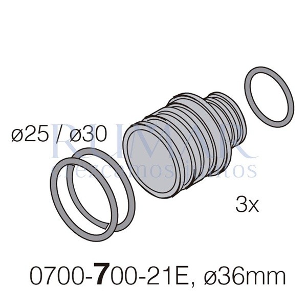 DürrConnect hembra a 36mm (K), 5uds