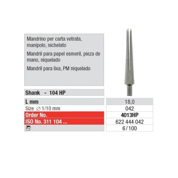 Mandril para lija edenta 1 ud