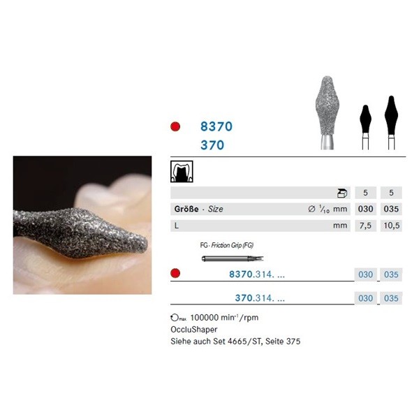 Fresa 8370 Diamante Turbina 5 Ud