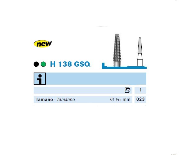 H138GSQ.104.023 Fresa Pieza de mano Komet 1 Ud
