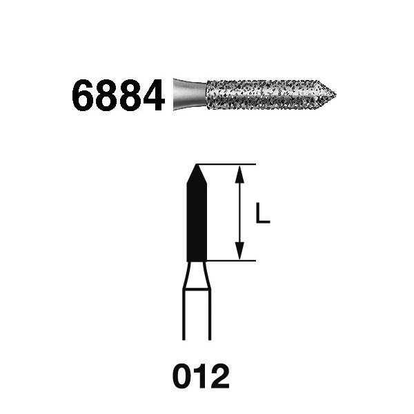 6884.314.012 Fresa Turbina Diamante Komet 5 Uds