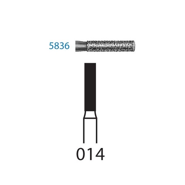 5836.314.014 Fresa Turbina Diamante Cilíndrica con hombro Komet 5 Uds