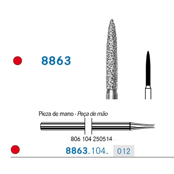 8863.104.012 Fresa Diamante Pieza de mano 5 Uds