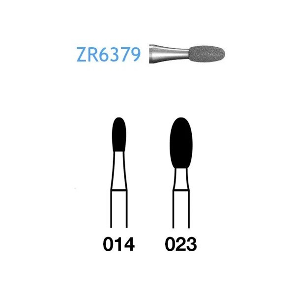ZR6379.314 Fresa Turbina Diamante para Circonio Komet 5 Uds
