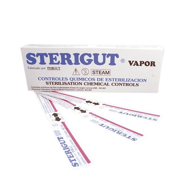 Tiras de vapor PERGUT indicador esterilización 500 ud