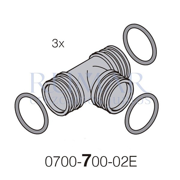 DürrConnect «T» 3 x macho (K), 5uds