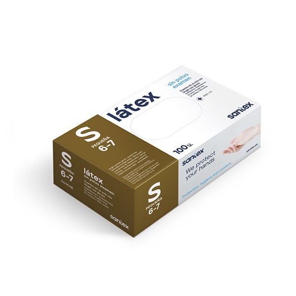 Guantes de Látex sin polvo SANTEX 100 uds