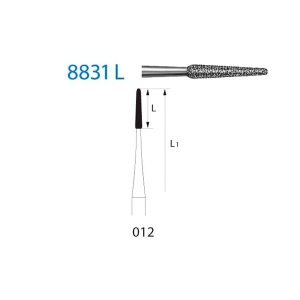 8831L.204.012 Fresa Diamante Periodoncia para Contra ángulo 5 ud