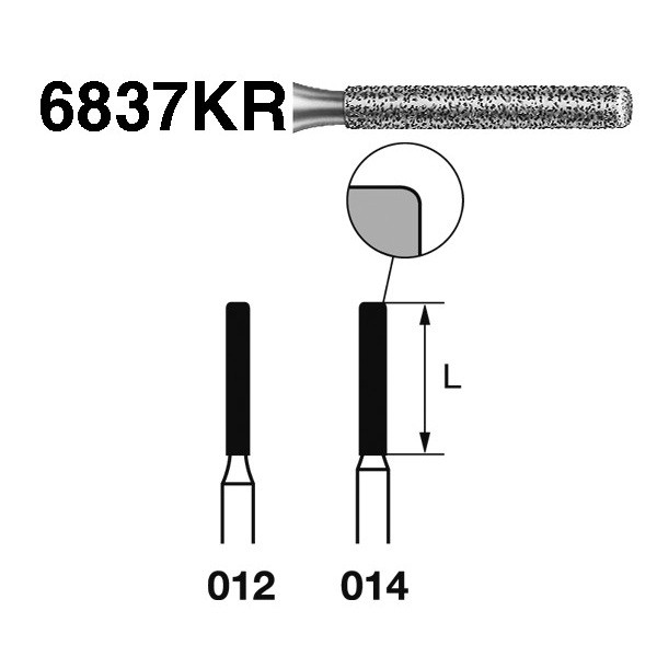 6837KR.314 Fresa Diamante Turbina 5 Uds