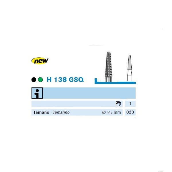 H138GSQ.104.023 Fresa Pieza de mano Komet 1 Ud