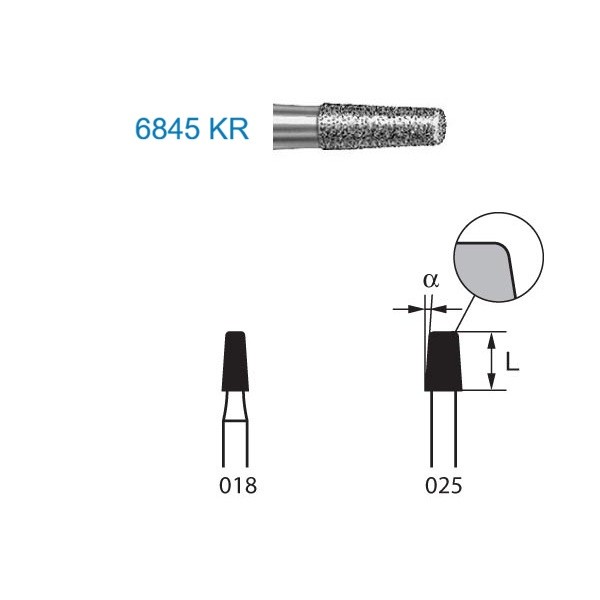 6845KR.314 Fresa Diamante Turbina 1 Unidad