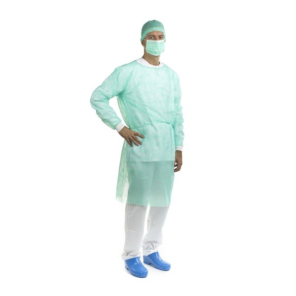 Bata estéril hidrorrepelente verde 1 ud
