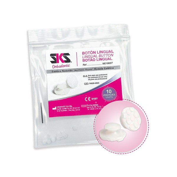 Botón Lingual Redondo Estético 10 uds