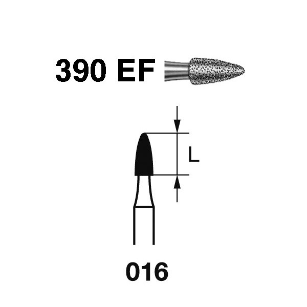 390EF.314.016 Fresa Diamante Turbina 5 Uds