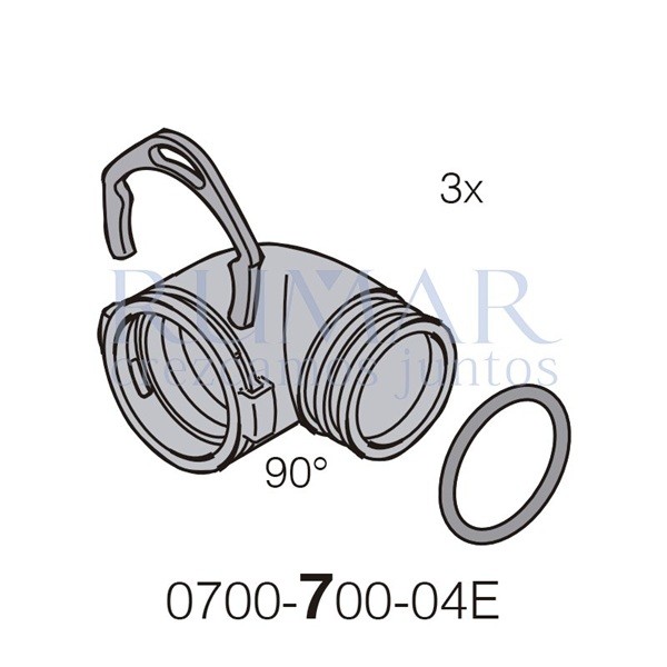DürrConnect codo 90° (K), 5uds