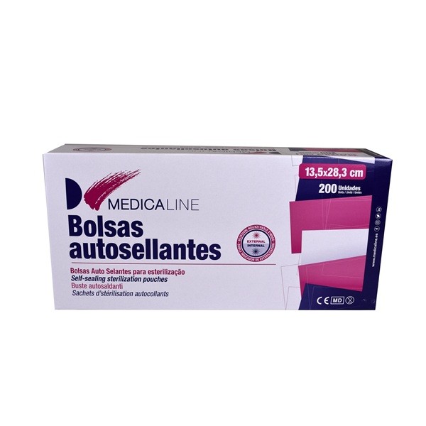 Bolsas esterilización Autoadhesivas 13,5cm x 28,3cm 200 uds Medicaline