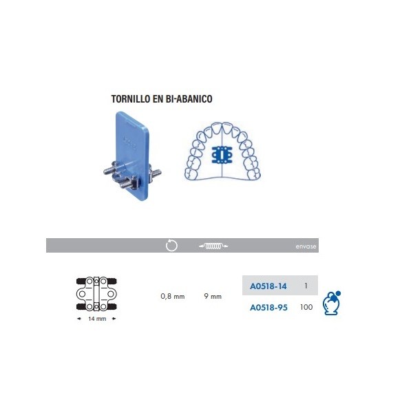 Tornillo de expansión en Bi-Abanico Leone 100 Uds