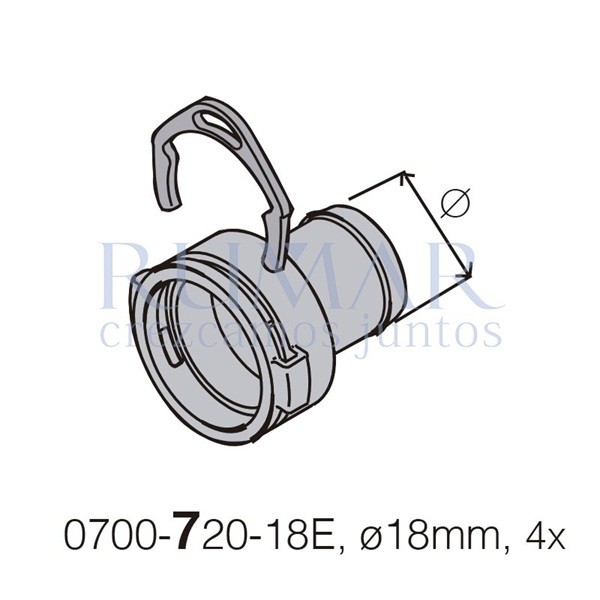 DürrConnect hembra a 18mm (K), 5uds