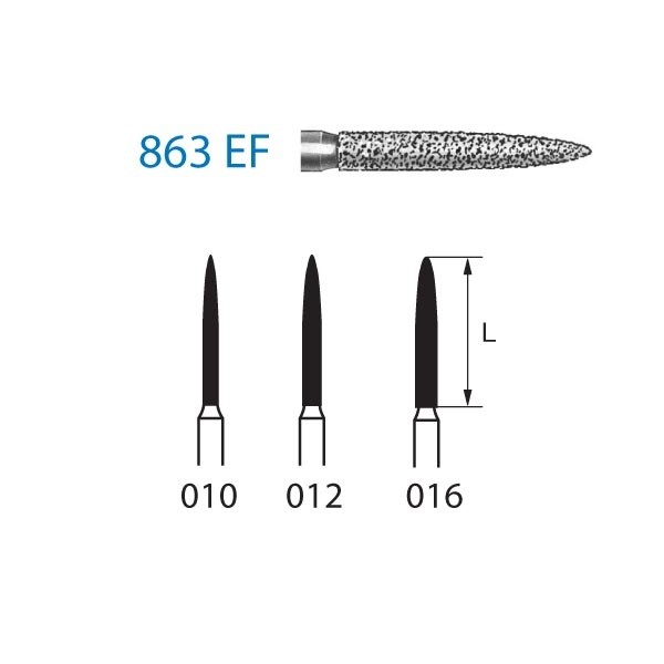 863EF.314 Fresa Diamante Turbina 5 Uds