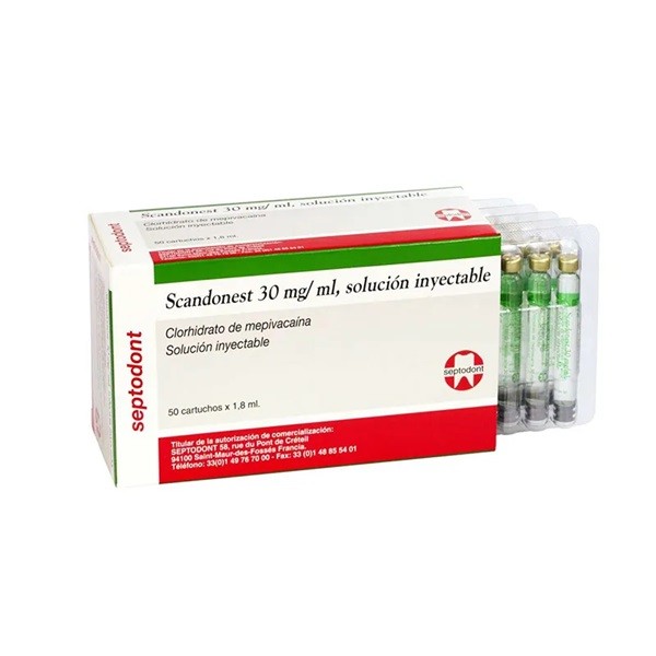 Scandonest Anestesia Mepivacaína HCL al 3% 50 Carpules