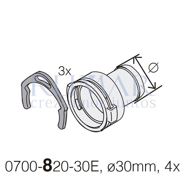DürrConnect hembra a 30mm (G), 3uds