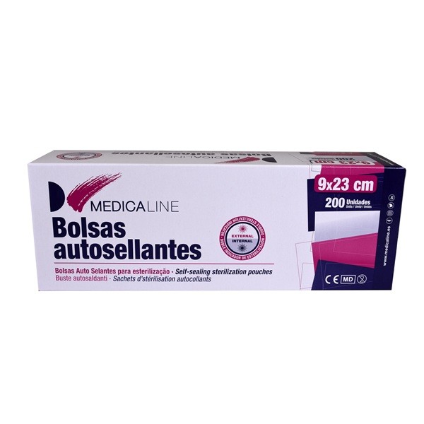 Bolsas esterilización Autoadhesivas 9cm x 23cm 200 uds Medicaline