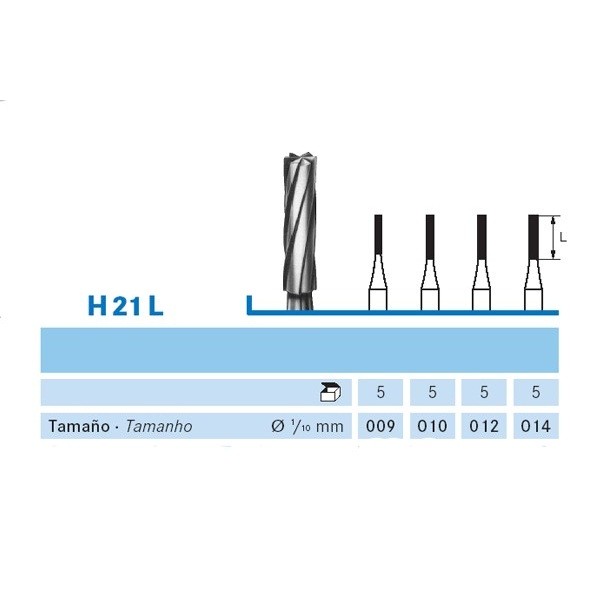 H21L.104 Fresa Tungsteno Pieza de mano 5 uds