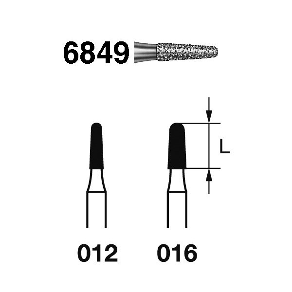 6849.314 Fresa Diamante Turbina 5 Uds