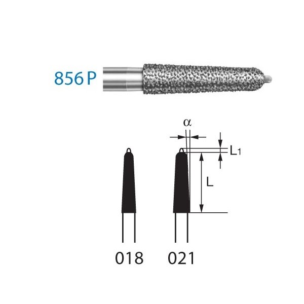 856P.314 Fresa Diamante Turbina 5 Uds