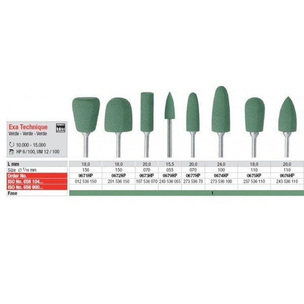 Pulidores Exa Technique Verde edenta 1 ud
