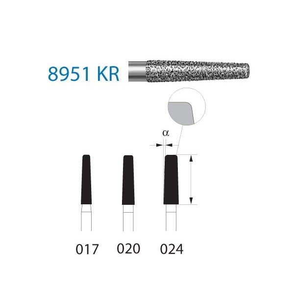 8951KR.314 Fresa Diamante Turbina 5 Uds