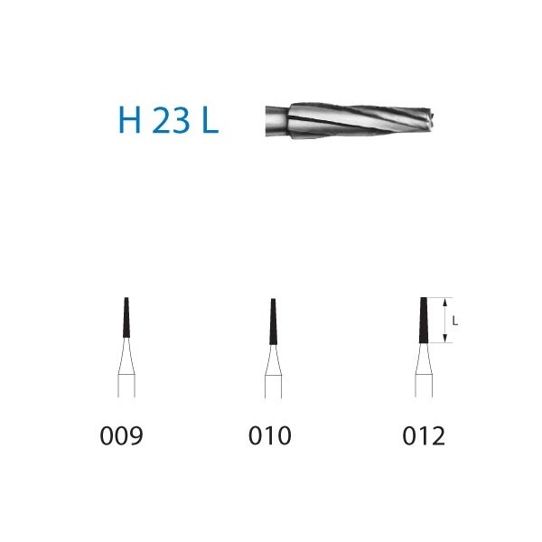 H23L.314 Fresa Carburo Tungsteno Cónica Larga Komet 1 Unidad