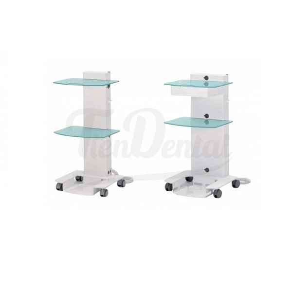 Carrito móvil cirugía 2 estantes de vidrio Zilfor